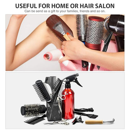 Boao 2 Pieces Hair Brush Cleaning Tool Comb Cleaner Brush Mini Comb Cleaning Hair Remover Tool for Removing Dust Home and Salon Use(Black, Wood Color)