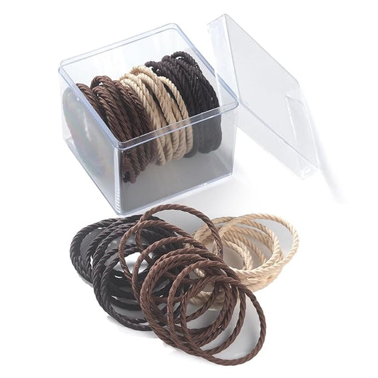 No Damage Soft Polyester Hair Ties, No Tug Scrunchies Hair Bands with Strong Elasticity - Multi-color, 50 Pieces