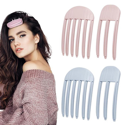 4Pack Hair Volume Clips, Volume Hair Clips for Fluffy Bangs, Easy High Crown Volumizing Hair Clips for Women，Root Clips for Curly Hair Tool Natural Voluminous Look. (2Pink+2Blue, normal)