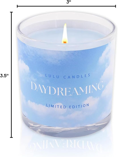 Lulu Candles | in The Clouds Collection | Daydreaming | Lavender & Bergamot Scent | Smells Clean & Relaxing | Hand Poured in The USA | Highly Scented & Long Lasting (9 Oz. Gift Box)