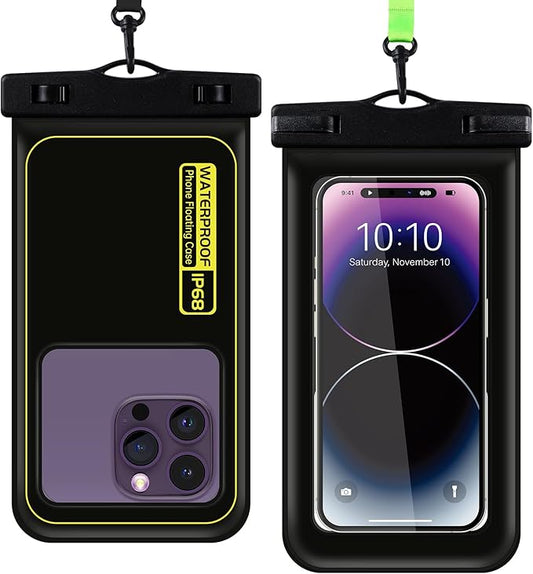 2 Pack Waterproof Phone Pouch, Universal Waterproof Phone Case with Lanyard for iPhone 15/14/13/12/12 Pro Max/Galaxy 21 up to 7.5", IPX8 Waterproof Case Cellphone Dry Bag for Beach Swimming Travel