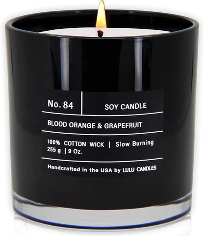 Lulu Candles | Blood Orange & Grapefruit | Luxury Scented Soy Jar Candle | Hand Poured in The USA | Highly Scented Long Lasting (9 Oz.)
