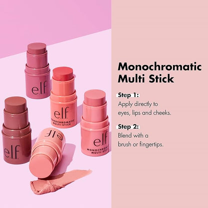 e.l.f. Monochromatic Multi Stick, Luxuriously Creamy & Blendable Color, For Eyes, Lips & Cheeks, Bronzed Cherry, 0.17 Oz (5g)