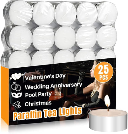 Tealight Candles - Tea Lights Candles Unscented Tea Tree Lights Mini Votive with Cotton Wick for Decorating Home,Pool,Shabbat,Wedding,Emergencies,Christmas,Halloween,Parties, Spas