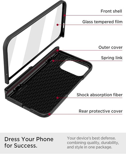 Miimall Slim Cases for Google Pixel 9 Pro Fold Phone Case,[Invisive Kickstand & Drop Protection] Full Body Anti Scratch Slim Thin Drop Proof Cover Phone Case for Google Pixel Fold 2, Matte Black