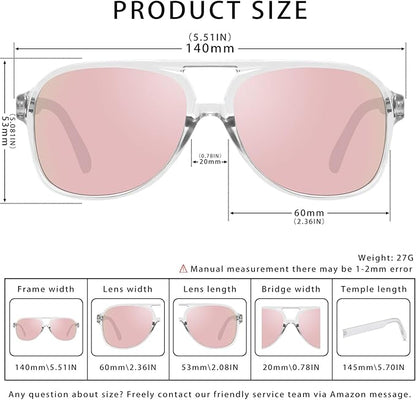 YDAOWKN Retro Aviator Sunglasses for Women Mens Large Frame Classic Vintage 70s Sun Glasses Aviators