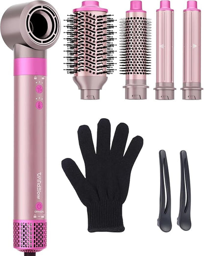 5 in 1 Hair Dryer Brush WindBlow Magic Styler, 110,000 RPM High-Speed Turbo Blow Dryer Brush, Professional 500 Million Negative Ionic Hair Dryer, for Curling Volumizing Air Styling