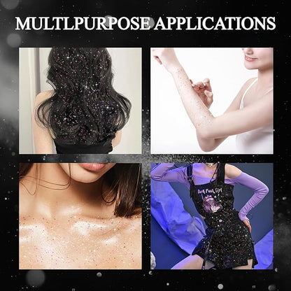 1PC Glitter Spray for Hair and Body, Hairspray for Clothes, Long-Lasting Body Shimmer Spray Silver Glitter Hairspray Suitable for Stage, Festival Rave and Makeup Prom