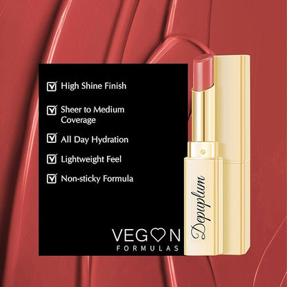 Nude Red Lipstick for Women Hydrate Lipstick Glossy Moisture Lip Gloss Sheer-Medium Coverage Shine Tinted Lip Balm for Dry Lips, DM97 Rose Nude