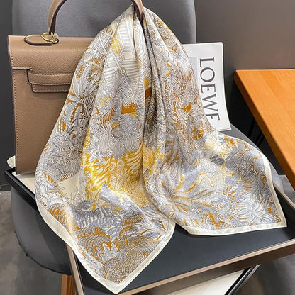 100% Pure Mulberry Silk Scarfs 26"x26" Square Scarf Women Neckerchief Headscarf hair scarf bandana Gift Packed