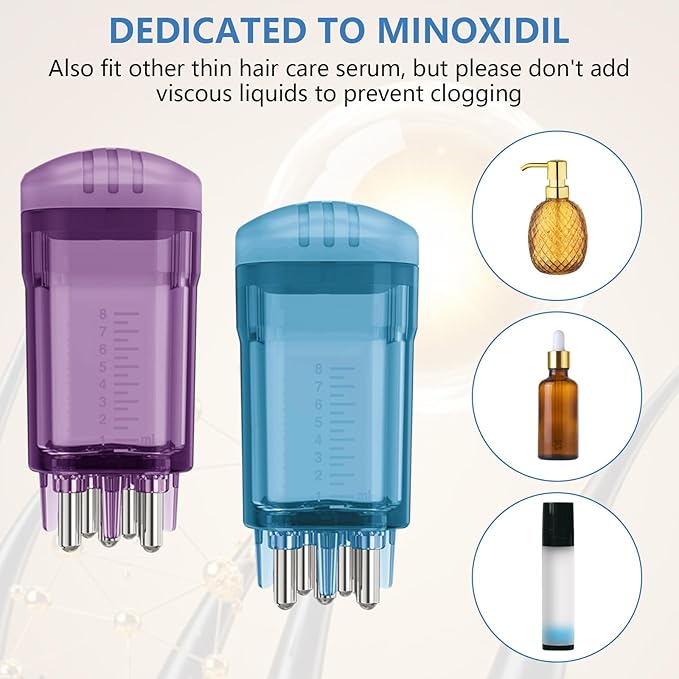 2Pcs Hair Serum Applicator for Scalp, Minoxidil Applicator Tool Exactly Effective Massage
