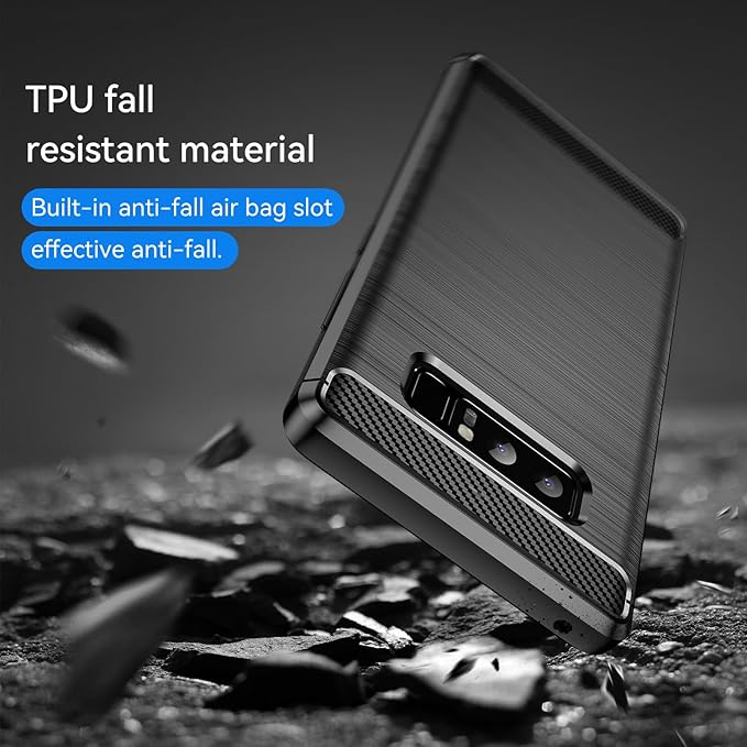 for Samsung Galaxy Note8 Phone case, Shockproof, Scratch Resistant Carbon Fiber Jacket, Soft TPU, for Galaxy Note8 case (Black,)