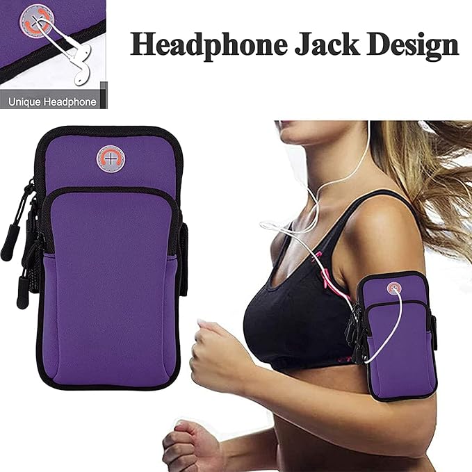 Running Armband Cell Phone Holder for iPhone 11 12 13 14 15 16e 16 Pro Max Xs X Xr 8 Plus SE Mini,Galaxy S25 S24 S23 S22 S21 Note 20 10,Key,Strap Pouch,Workout Exercise Sports Arm Band Sleeve