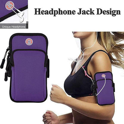 Running Armband Cell Phone Holder for iPhone 11 12 13 14 15 16e 16 Pro Max Xs X Xr 8 Plus SE Mini,Galaxy S25 S24 S23 S22 S21 Note 20 10,Key,Strap Pouch,Workout Exercise Sports Arm Band Sleeve