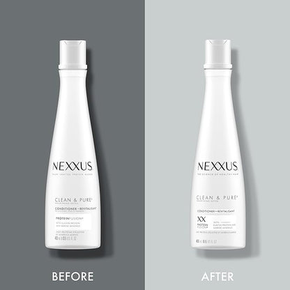 Nexxus Clean and Pure Conditioner With ProteinFusion, Nourished Hair Care, Silicone, Dye, and Paraben Free 13.5 oz