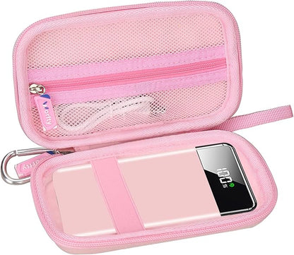Hard Travel Case for SABANI for LOVELEDI for IAPOS for Pxwaxpy for OHOVIV for FOCHEW Portable Charger Power Bank, Storage Holder for Fast Charging Battery Protective Case (Pink)
