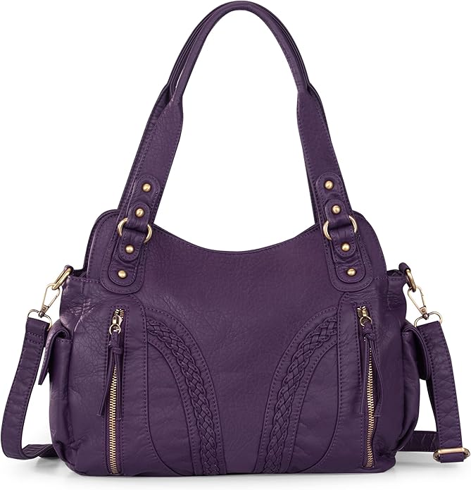 Montana West Washed Leather Hobo Bags for Women Roomy Handbags with Crossbody Strap
