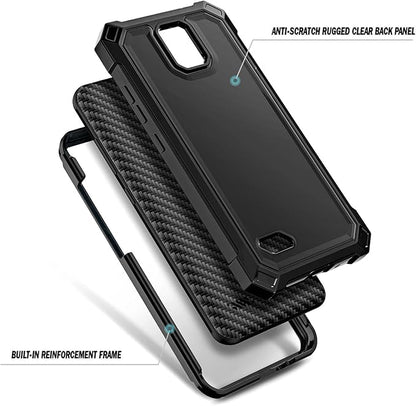 Designed for Hot Pepper Panca Phone Case with [Tempered Glass Screen Protector], Full-Body Protective Shockproof Rugged Bumper Cover Case (Black)