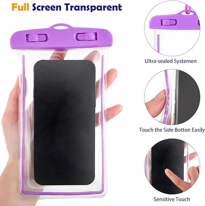 Flutesan 40 Pack Universal Clear Waterproof Phone Pouch Cell Phone Pouch Dry Bag Waterproof Cases Bag with Lanyard for Outdoor Sport Water Games Protect, up to 7 Inches(Multicolor)