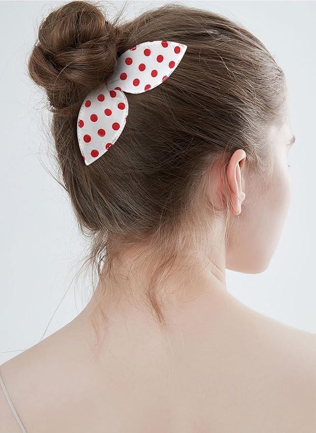 5 Pcs Deft Twist Maker French Donut Polka Dot Flexible Hair Styling Accessories - Rabbit Ear Bun Twister for Women Girls