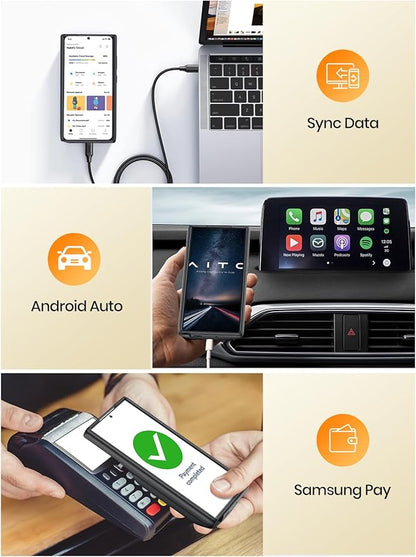 NEWDERY Battery Case for Samsung S24 Ultra,10000mAh Qi Wireless Charging, 18W Input Fast Charging, Sync Data Supported, Portable Rechargeable Charger Case Battery Pack for Galaxy S24 Ultra 5G 6.8“