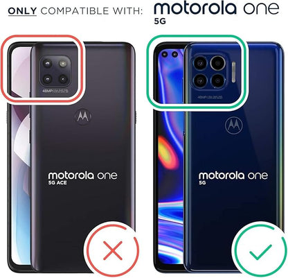 NZND Case for Motorola One 5G, 5G UW/G 5G Plus with [Built-in Screen Protector], [16FT Military Grade Drop Tested] Full-Body Protection Bumper Shockproof Protective Cover Case (Black)