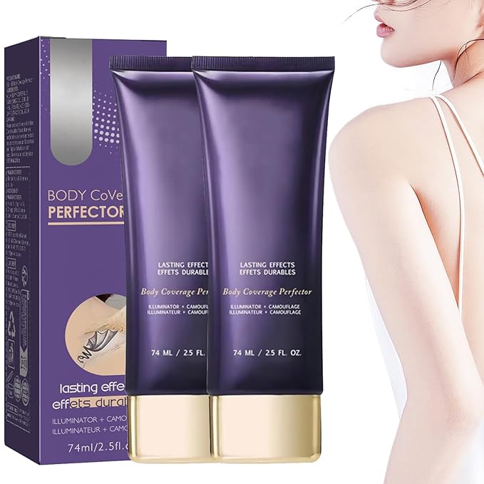 2PCS Body Coverage Perfector, All Over Complexion Perfector, Tattoo Cover Up Makeup, Waterproof and Lasting Effect for All Skin Types
