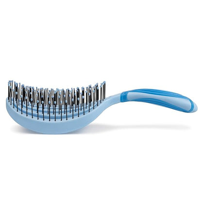 NuWay 4HAIR® DoubleC PRO® U.S. Patented Double Curved Detangling Brush is Hair Dryer Safe (Ocean Blue)