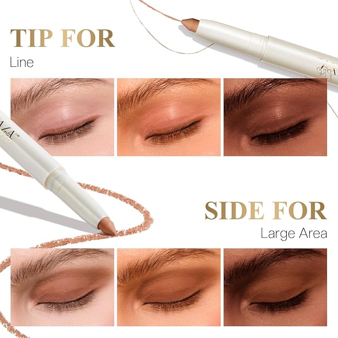 Multi-Purpose Makeup Stick, Cream Shimmer Matte, Eyeshadow Highlighter Makeup Eye Brightener Contour Bronzer Eyebrow Pencil #S1M2