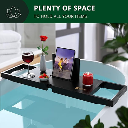 ROYAL CRAFT WOOD Premium Bathtub Tray - Expandable Bath Tray for Tub - Luxury Bathtub & Bathroom Accessories
