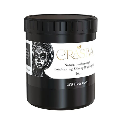 Natural Hair Gel, Organic Professional Protien-Rich Braiding/Edge Control Megahold Conditioning & Shining Jam, 16 oz