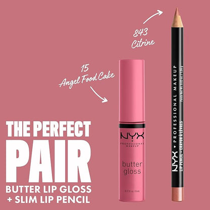 NYX PROFESSIONAL MAKEUP Butter Gloss, Non-Sticky Lip Gloss - Angel Food Cake (True Mauve)