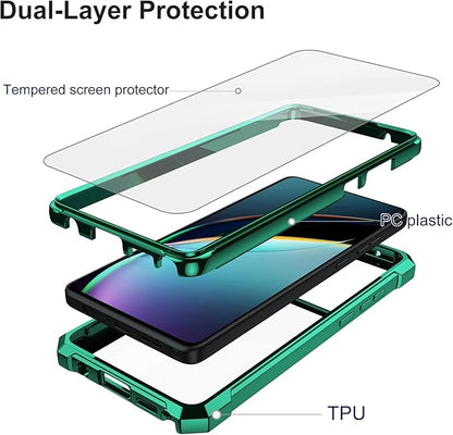 Ailiber Case for Moto G Stylus 2024, Motorola Moto G Stylus 5G 2024 Phone Case with Screen Protector, Dual Layer Shockproof Bumper, Anti Yellowing, Military Grade Drop Protection Cover-Green