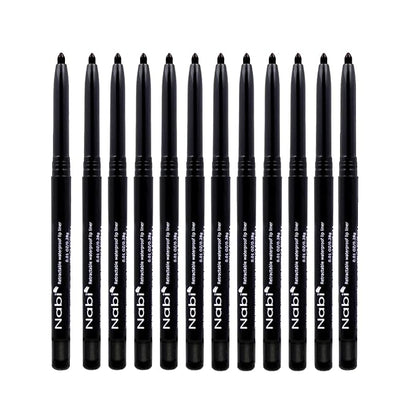 Nabi Retractable Waterproof Eyeliner Pencil – 12‑Pack Smudge‑Proof, Long‑Lasting & Hypoallergenic Professional Makeup Eyeliner for Sensitive Eyes