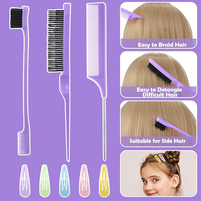 36 Colors Hair Rubber Bands for Hair, 2500 Pcs Elastic Hair Bands with 11 Hair Styling Tools, Colorful Elastic Hair Ties Hair Elastics Hair Accessories for Girls Baby Toddler Kids