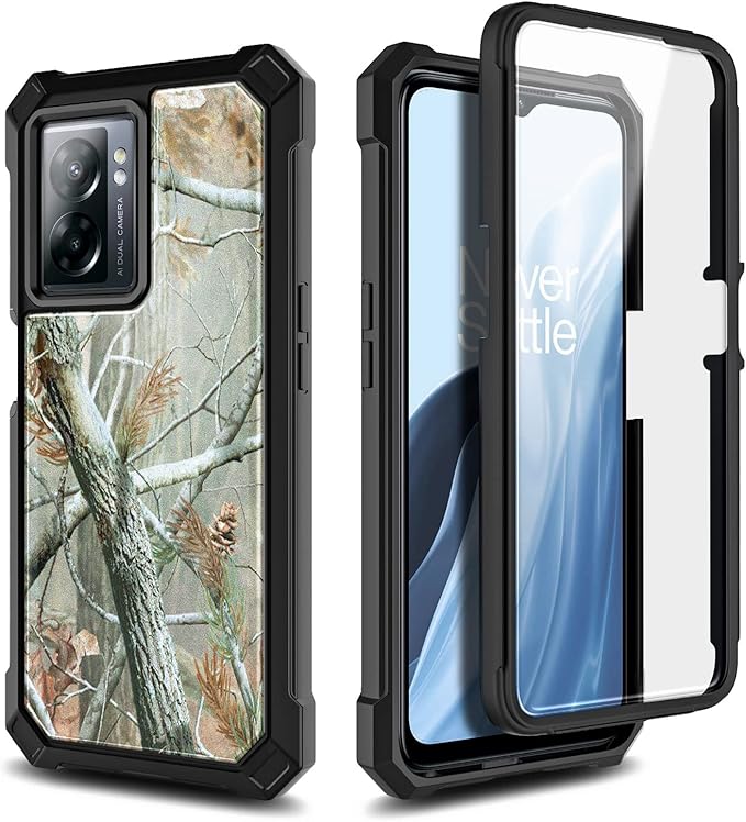 NZND Compatible with OnePlus Nord N300 5G Case with [Built-in Screen Protector], Full-Body Protective Shockproof Rugged Bumper Cover, Impact Resist Phone Case (Camo)