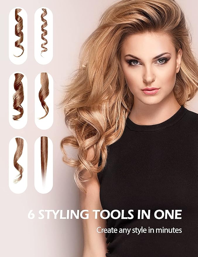 ANGENIL Dual Voltage Hair Straightener and Curler 2-in-1, Titanium Flat Iron for Straightening & Curl Hair with Digital LCD Display for All Hair Types, Twist Straightening Curling Iron