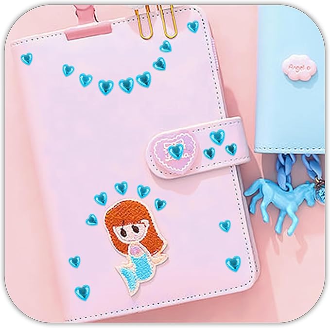 264Pcs Heart Face Gems Love Gems, Self-Adhesive Face Jewels Rhinestones 5/7/10 mm DIY Face Gems Stick on, Valentine Makeup Gems Rave Accessories for Face Eyes Hair Makeup Body, Crafts (Blue)