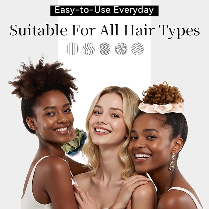 5Pcs Mulberry Silk Hair Ties,Silk Hair Scrunchies for Frizz & Breakage Prevention,No Damage,Elastic Ponytail Holders, Funny Gifts for Girlfriend Her Mon Grandma Daughter