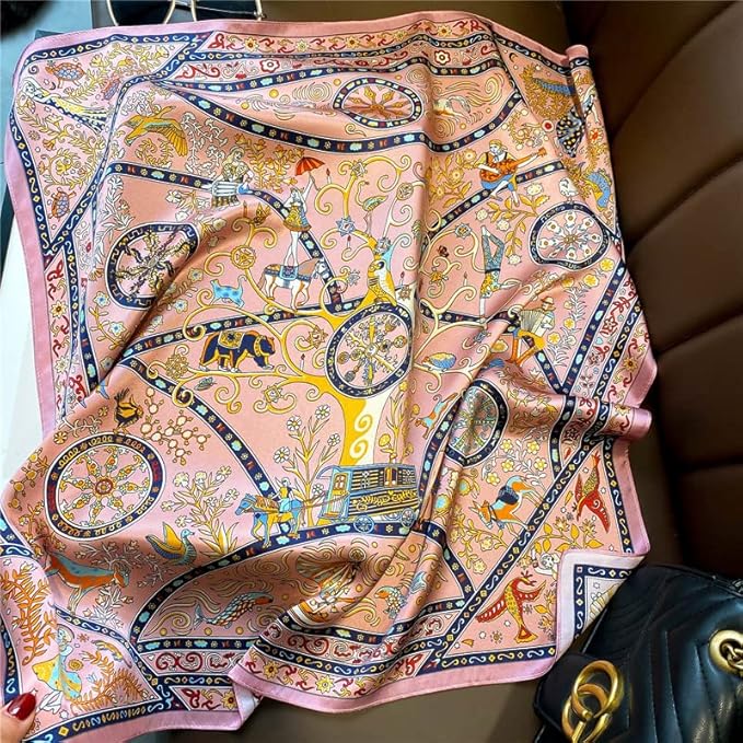 100% Pure Mulberry Silk Scarfs 26"x26" Square Scarf Women Neckerchief Headscarf hair scarf bandana Gift Packed