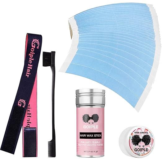 40pcs Wig Tape for Wigs Double Sided Waterproof Lace Wigs Adhesive, Tapes Strips for Lace Front Wig Toupee, Hairpiece Wig Tapes Wig Tape for Hair Extension with Wax Stick Edge Control Wax