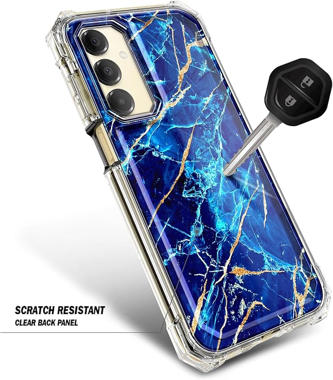 Designed for Samsung Galaxy A16 5G/4G Phone Case, Magnetic Compatible with MagSafe, [Raised Corners Drop Protection] Shockproof Protective Bumper Cover (Marble Sapphire)