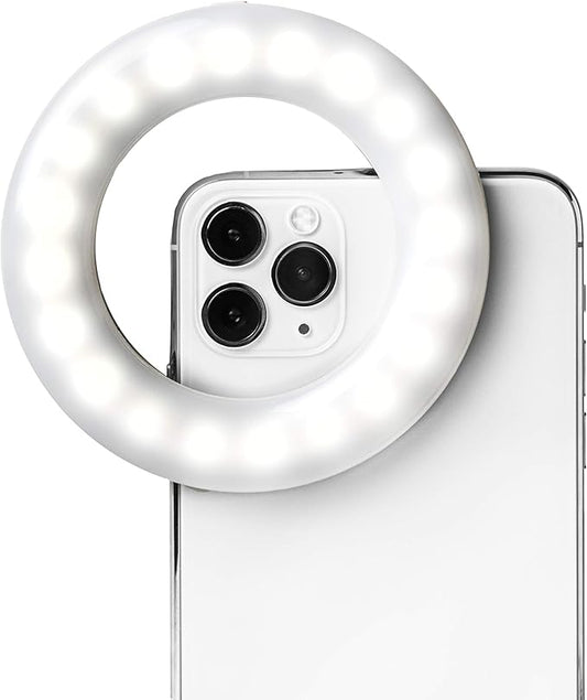 Selfie One - Ring Light for Phone, iPhone, Android or Laptop | 3 Adjustable Light Modes | Rechargeable Batteries | Clip On Design | Perfect for Beauty, Influencers, Creators