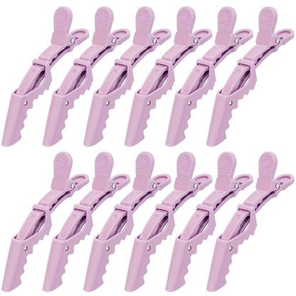 12Pcs Purple Alligator Hair Clips for Styling and Sectioning - Professional Salon Clips, Hair Accessories for Women