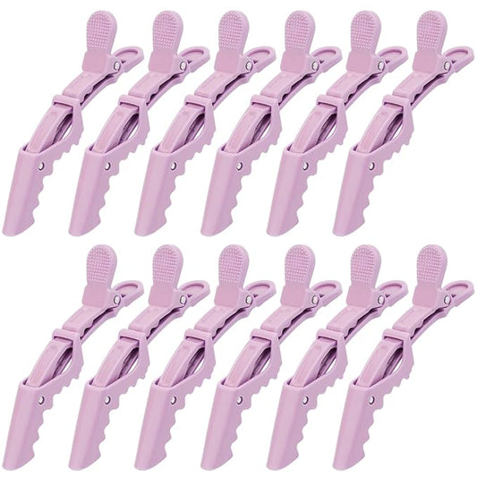 12Pcs Purple Alligator Hair Clips for Styling and Sectioning - Professional Salon Clips, Hair Accessories for Women