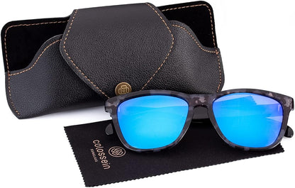 COLOSSEIN Sunglasses Womens,Classic Square Frame UV400 Mirrored Lens,Sunglasses Fit For Beach,Vacation,Driving