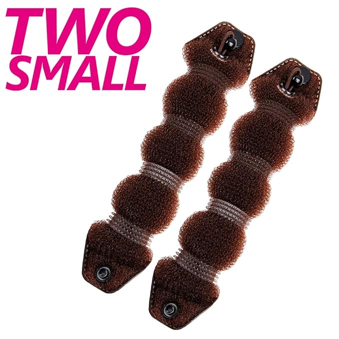 Beauty Small Hair Bun Maker - 2 Pieces Magic Styling Twist Ring Doughnut Chignon for Kids Ballet (Brown)