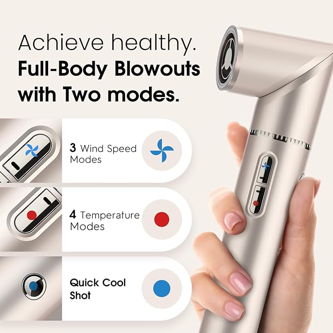 1400W Hair Dryer Brush - Round Hot-air Styler with High Speed for Blow Out and Hair Styling