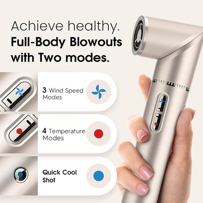 1400W Hair Dryer Brush - Round Hot-air Styler with High Speed for Blow Out and Hair Styling
