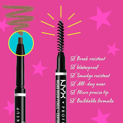 NYX PROFESSIONAL MAKEUP Micro Brow Pencil, Precise Eyebrow Pencil - Taupe